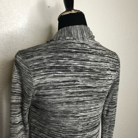 WHBM black white gray marled long open front cardigan size Extra Small XS - Picture 10 of 13
